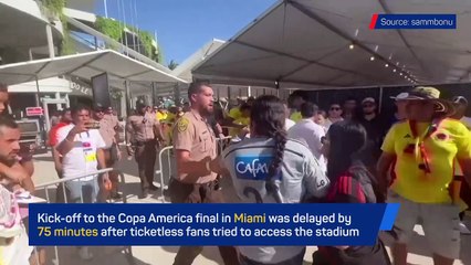 Chaos in Miami as ticketless fans delay Copa America kick-off by 75 minutes