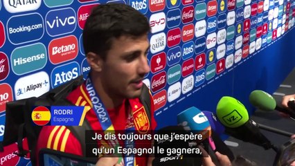 Rodri : “Le football espagnol mérite un Ballon d’Or”