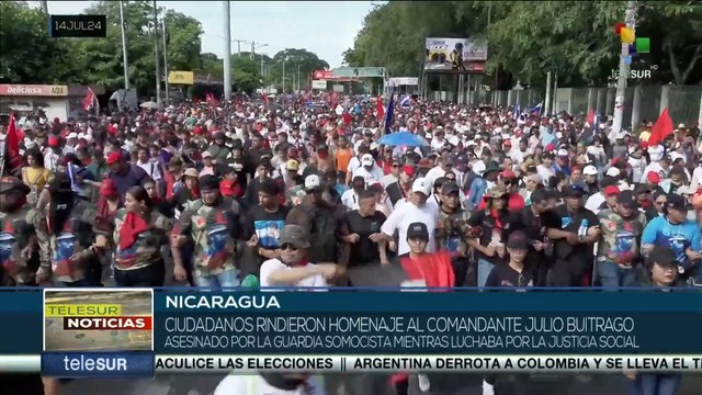 Nicaragüenses rindieron homenaje al comandante Julio Buitrago