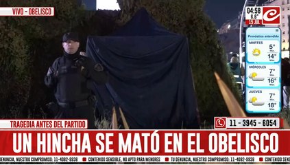Festejo y muerte en el Obelisco: hincha falleció tras caer de un cartel