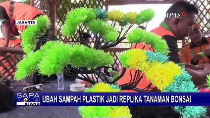 UPS Badan Air DKI Jakarta Ubah Sampah Plastik Jadi Replika Tanaman Bonsai