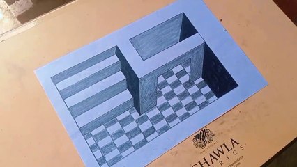 Stairs 3d drawing on paper | easy drawing on paper