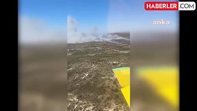 İzmir'in Çeşme ilçesinde ormanlık alanda yangın çıktı