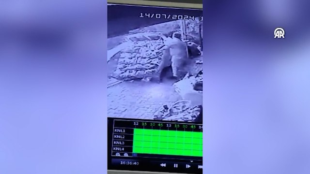 Fırtınanın etkisi güvenlik kamerasınca görüntülendi