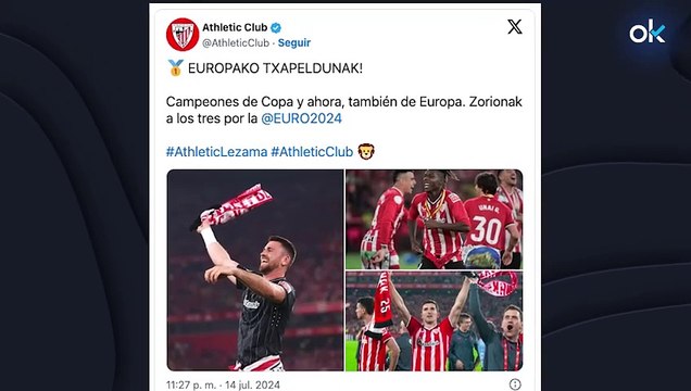 El Athletic Club rectifica tras las críticas y felicita a sus jugadores con la camiseta de España puesta