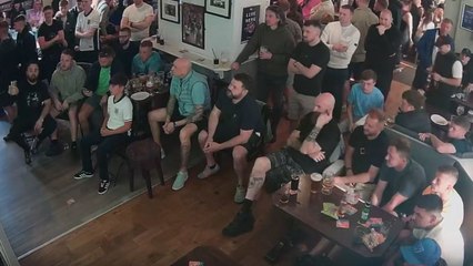 CCTV Footage of Passionate England fans celebrating after goal against Switzerland