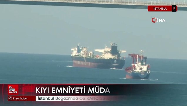 Boğaz'da sürüklenen OS KANO 35 isimli gemiye Kıyı Emniyeti Genel Müdürlüğü ekipleri müdahale ediyor
