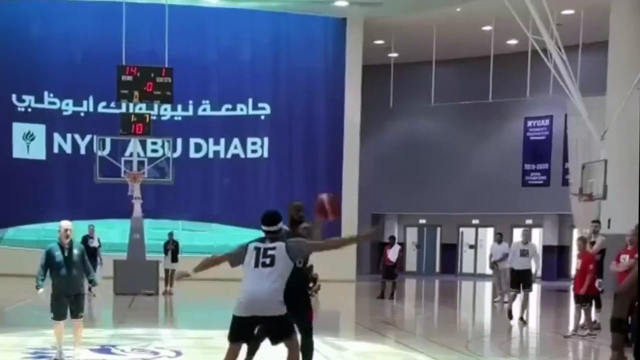 First Team USA scrimmage in Abu Dhabi - Anthony Davis dunks on Joel Embiid