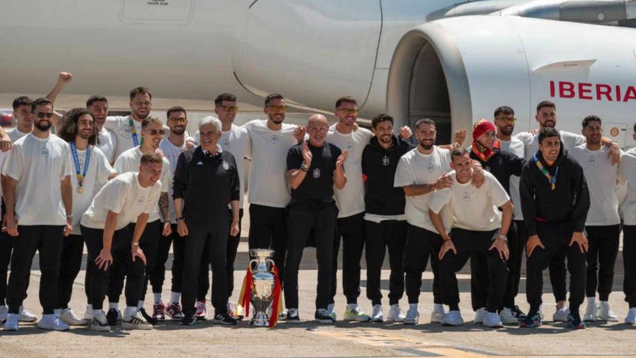 Los campeones de la Eurocopa 2024 aterrizan en Madrid, España