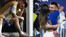 Los abrazos de Messi con su familia tras salir campeón