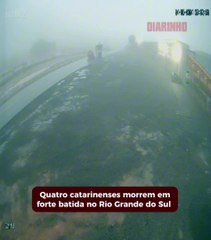 Quatro catarinenses morrem em forte batida no Rio Grande do Sul