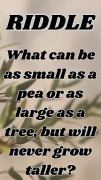 What can be as small as a pea or as large as a tree, but will never grow taller?