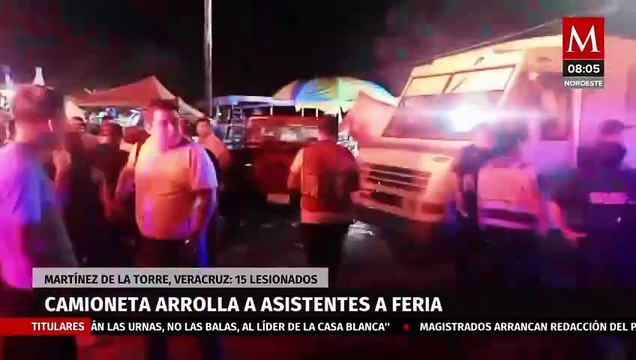 En Veracruz, 15 heridos tras ser atropellados por una camioneta en feria de Martínez de la Torre
