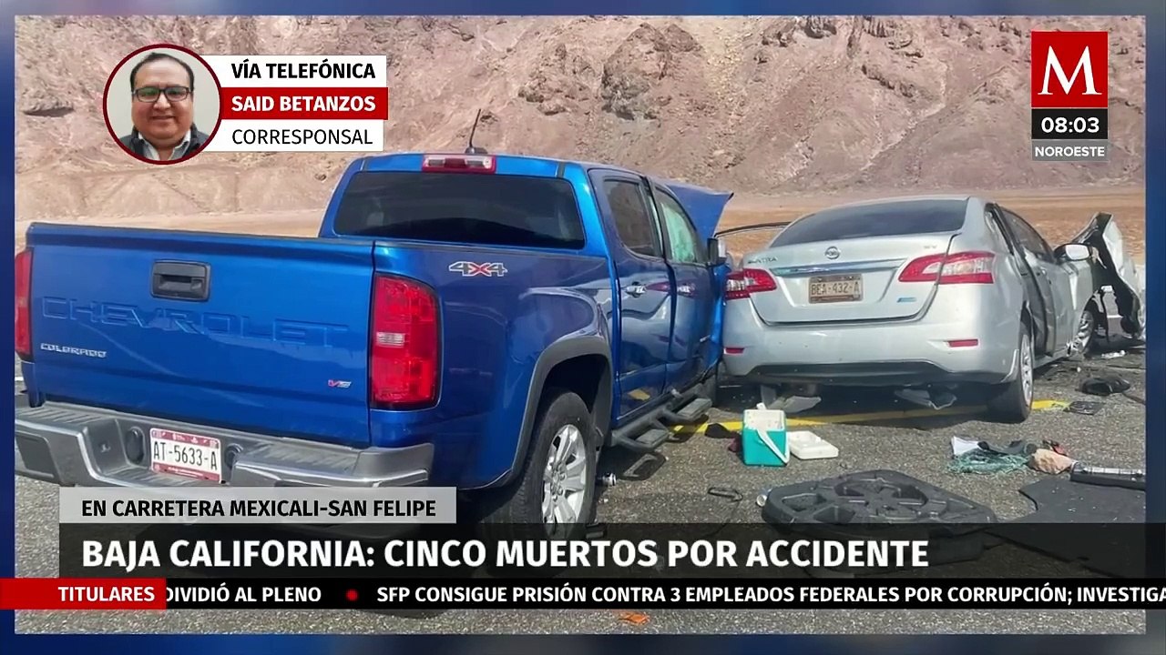 Accidente sobre la carretera Mexicali-San Felipe deja 5 muertos; eran familiares