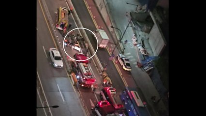 반포대교 북단서 택시 전복...승객 1명 다쳐 / YTN