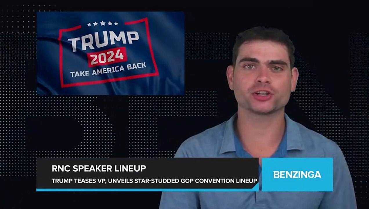 Trump Campaign Unveils Star-Studded Speaker Lineup for Republican National Convention. Speculation Rises as Trump Teases VP Announcement.