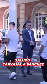 El frío saludo de Carvajal a Pedro Sánchez