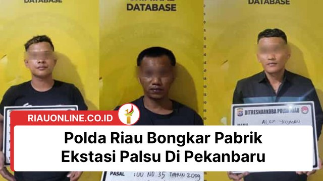Polda Riau Bongkar Pabrik Ekstasi Palsu Di Pekanbaru, Sehari Cetak Puluhan Butir
