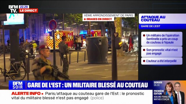 Militaire blessé au couteau à Paris: Son pronostic vital n'est pas engagé , assure Gérald Darmanin