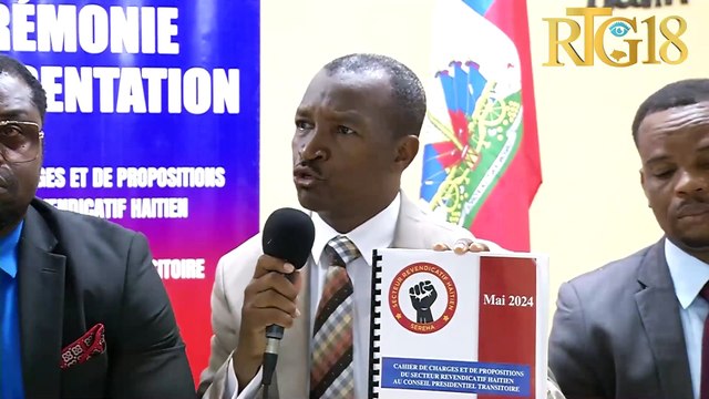 Responsab yo nan Sektè Revandikatif Ayisyen prezante rapò rankont ofisyèl yo ak PM. Garry Conille.