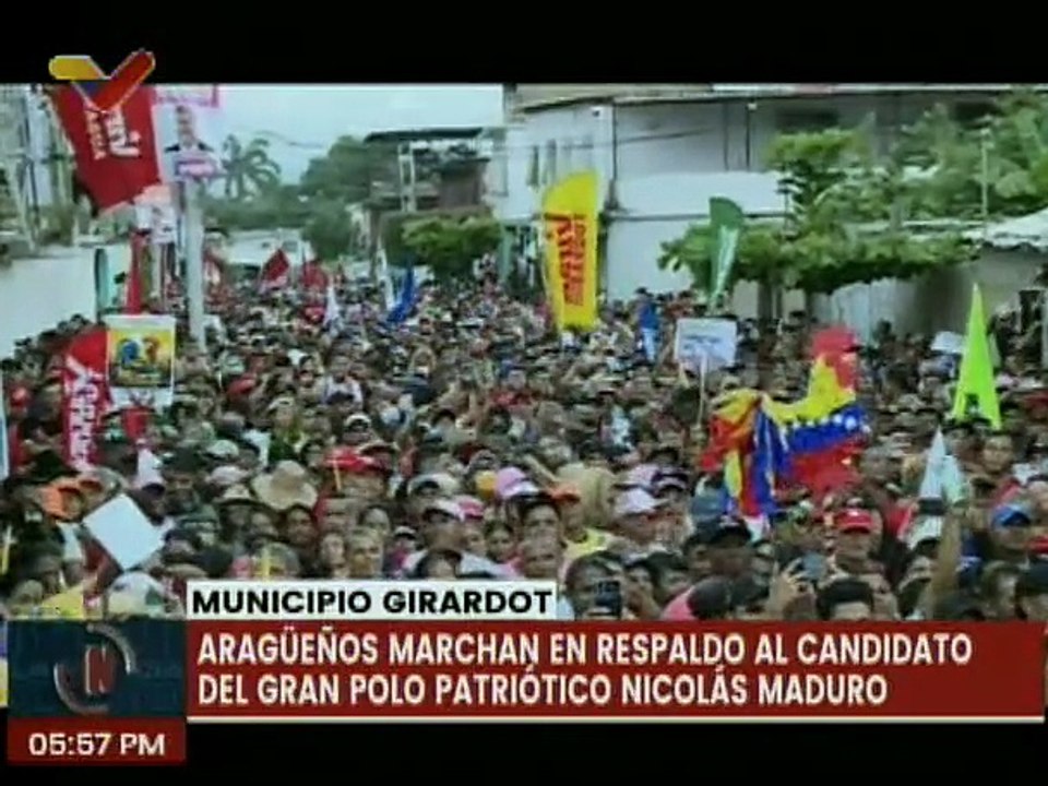 Aragüeños salen a las calles en respaldo al candidato Nicolás Maduro
