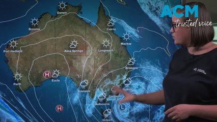 Low pressure system generating strong winds across east coast