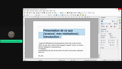 3 Présentation de ce que j'avance; écoles de son langage.