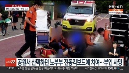 [단독] 공원 산책하던 노부부, 전동킥보드에 치여…부인 사망