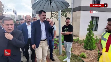 Murat Kurum'dan depremzedelere ziyaret