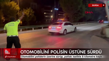 Bursa'da patlak lastikle 8 km kaçtı