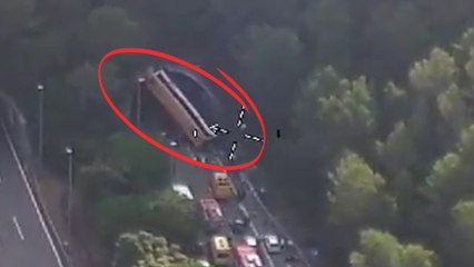 Grave accidente de autobús en Cataluña a la entrada de un túnel