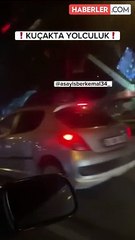 İstanbul'da hayrete düşüren görüntü! Kadın, sürücünün kucağında yolculuk etti