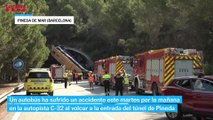 Las imágenes del autobús accidentado en un túnel de Barcelona