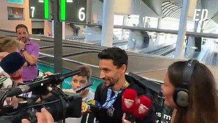 Navas llega a Sevilla tras proclamarse campeón de Europa