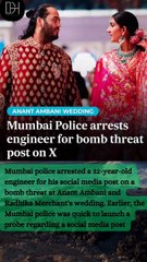 Anant Ambani wedding | Police Arrest Engineer for Bomb threat post on X