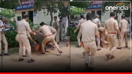 Video: थाने में बेटे ने मां पर पेट्रोल डालकर लगाई आग, चीखती रही महिला, संपत्ति के चलते उठाया ये कदम