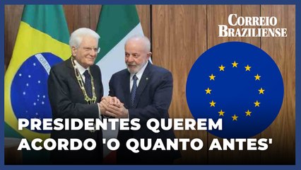 LULA E PRESIDENTE DA ITÁLIA PEDEM ACORDO RÁPIDO ENTRE MERCOSUL E UNIÃO EUROPEIA