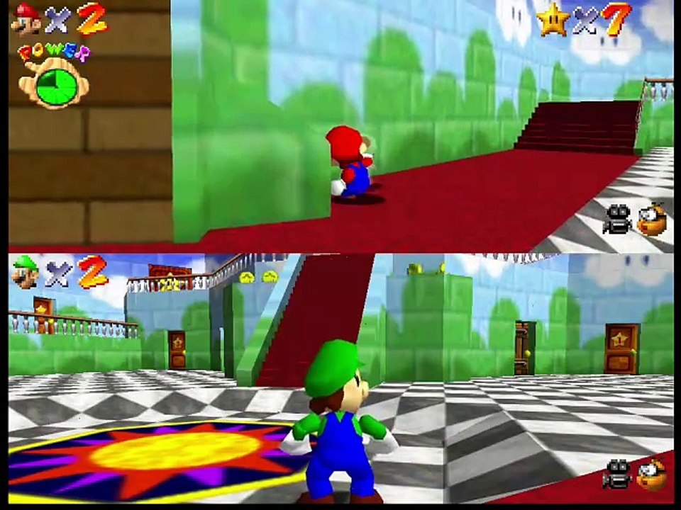 Super Mario 64 Splitscreen Multiplayer online multiplayer - n64