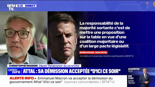 Coalition: Des membres du gouvernement qui sont issus de LFI, pour moi, c'est une ligne rouge , estime Christophe Marion (Renaissance)