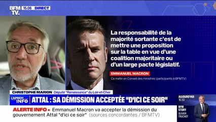 Coalition: "Des membres du gouvernement qui sont issus de LFI, pour moi, c'est une ligne rouge", estime Christophe Marion (Renaissance)