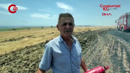Tekirdağ'da anız yangınında 200 dönüm tarım alanı zarar gördü