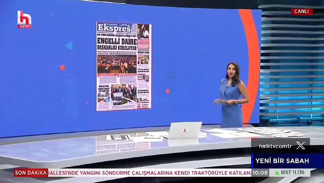 Gazetemiz Ekspres Haber'in ENGELLİ DAİRE BAŞKANLIĞI manşeti Gözde Şeker ile Yeni Bir Sabah programında.