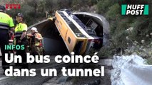 En Catalogne, un bus encastré dans un tunnel suite à un grave accident