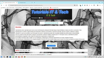 Instalare UptimeKuma pe Docker