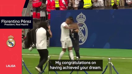 President Florentino Perez welcomes Kylian Mbappé to his 'home'