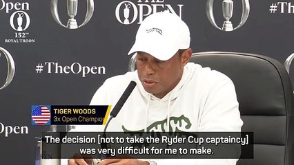 Tiger Woods reveals why he declined Team USA Ryder Cup captaincy