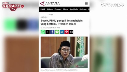 PBNU Minta Maaf Terkait 5 Kadernya Bertemu Presiden Israel