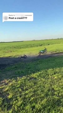 Rider Falls Hard as Dirt Bike Flips Over After Jumping Off Ramp