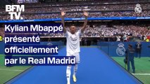 Kylian Mbappé présenté officiellement par le Real Madrid au stade Santiago Bernabéu devant près de 80.000 personnes