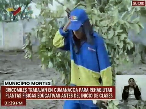Sucre | Bricomiles trabajan en la recuperación de plantas físicas educativas en Cumanacoa